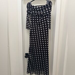 Commense Black and White Polka Dot Maxi Dress